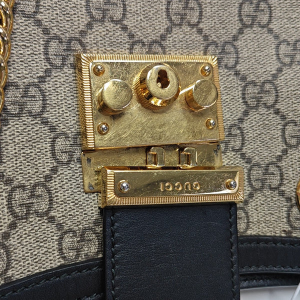 Padlock Small Monogram Coated Canvas Beige