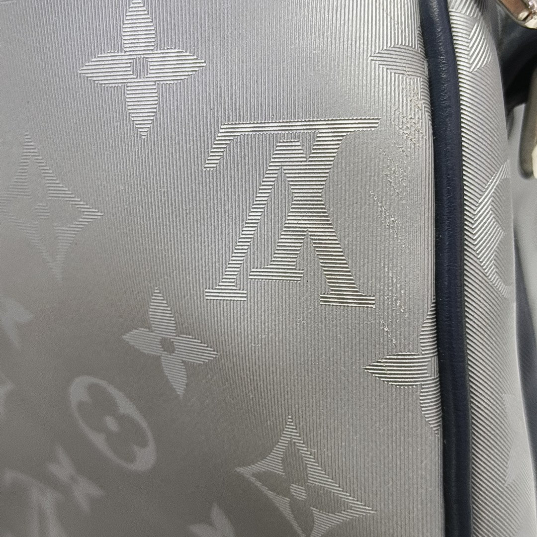 KEEPALL 50 Monogram Coated Canvas Silver