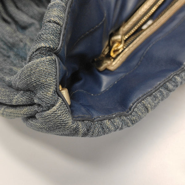 Quilted Denim Tote Bag Blue
