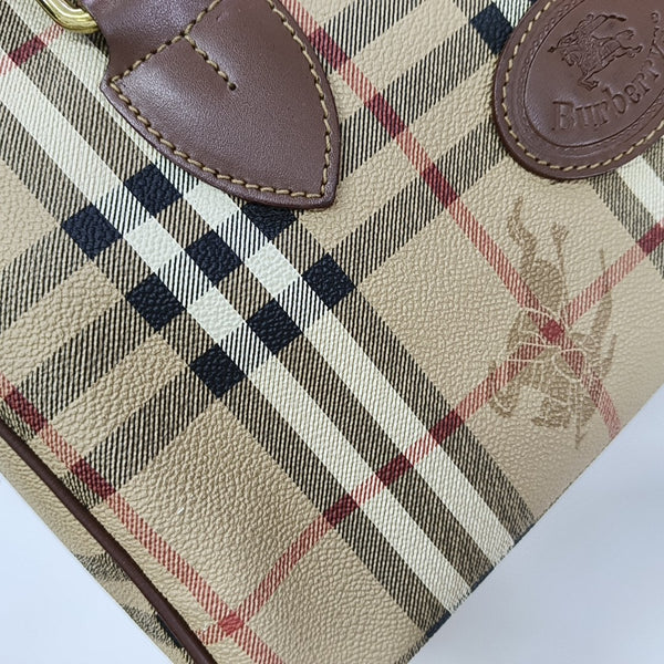 Coated Canvas Top Handle Bag Beige