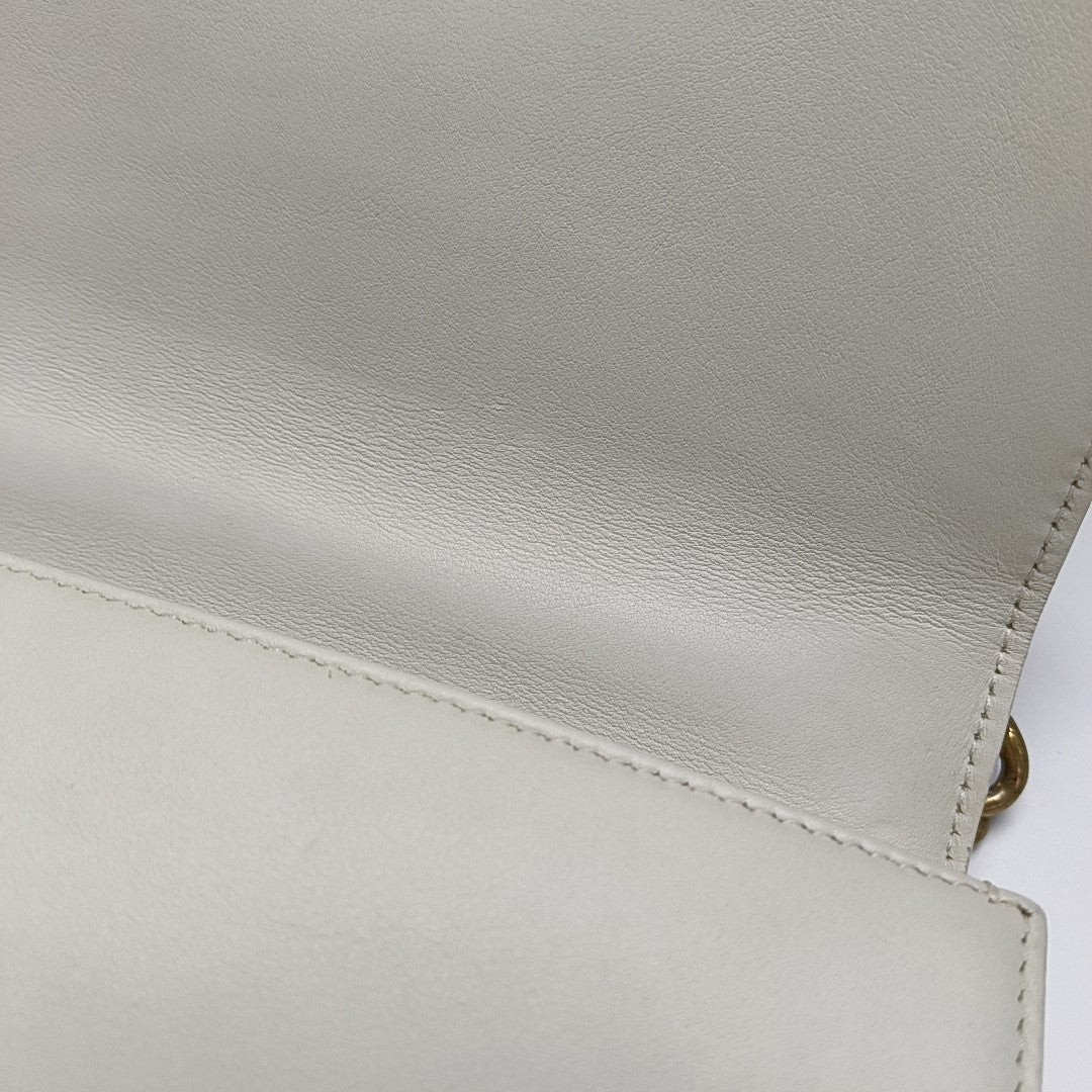 Diorama Small Cannage Calfskin White