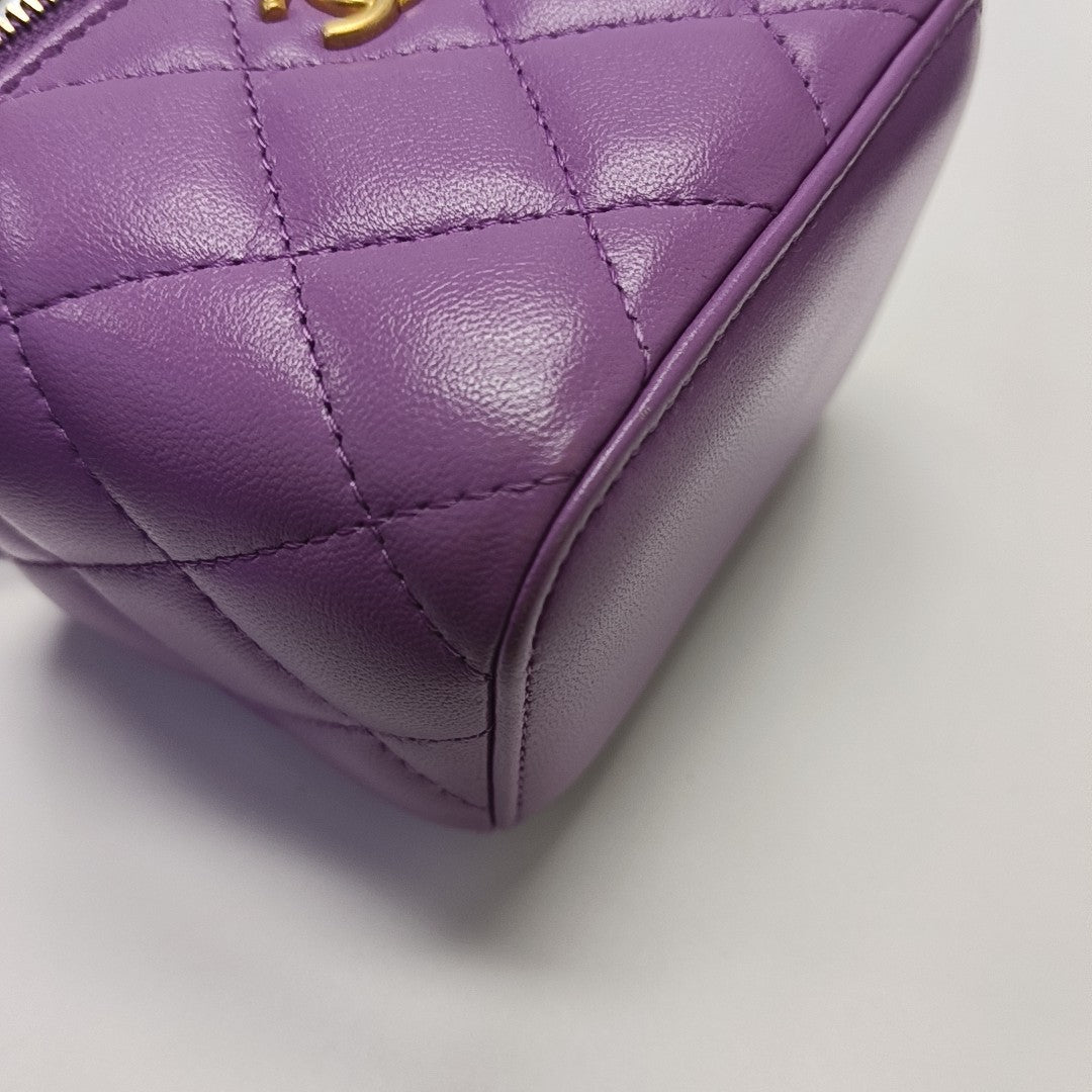 VANITY CASE Small Quilted Lambskin Purple