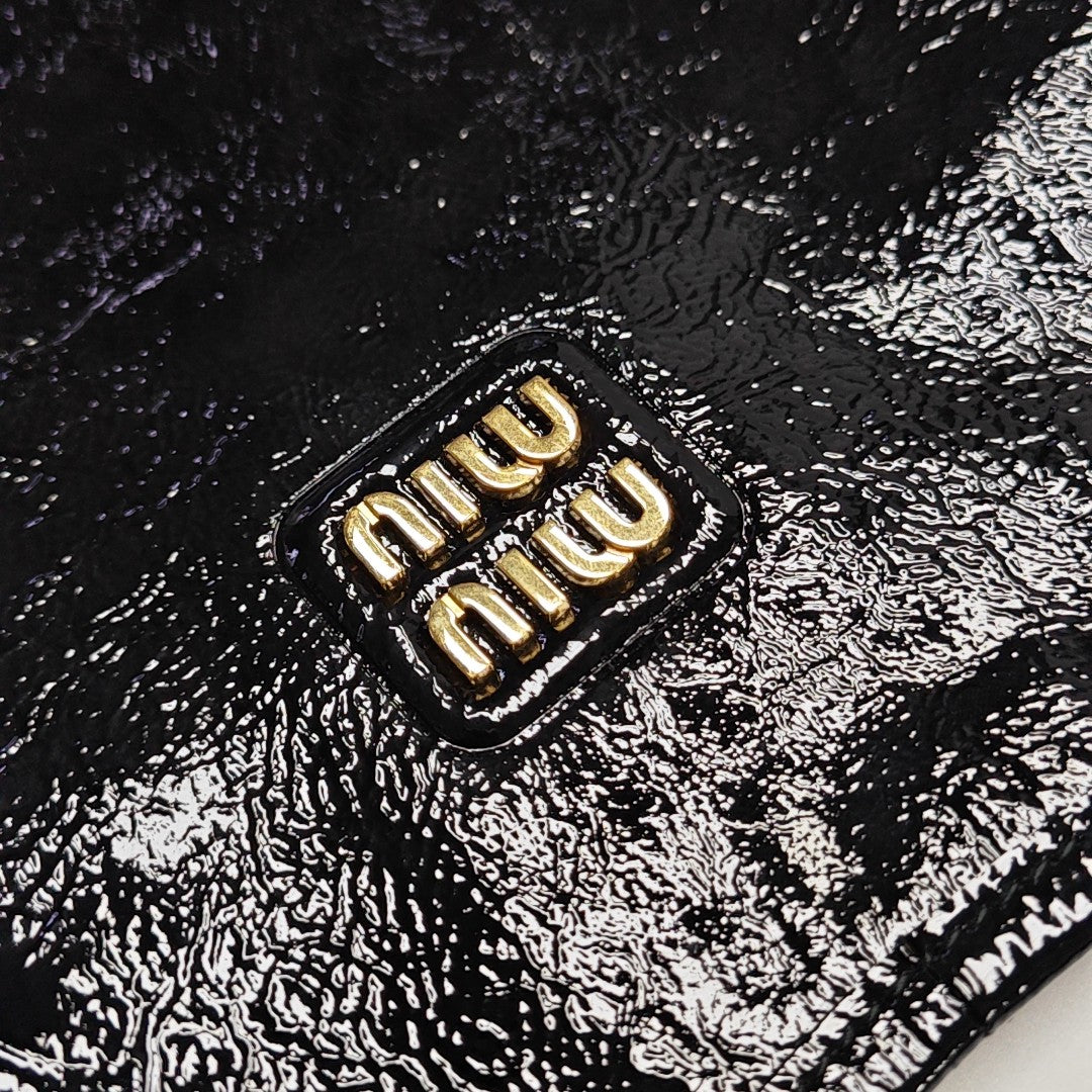 Patent Leather Shoulder Bag Black