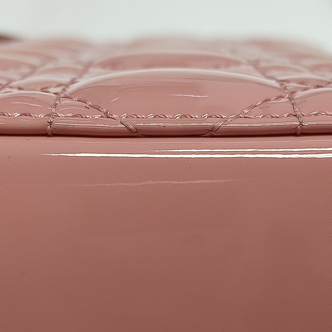 Lady Dior Small Cannage Patent Leather Red