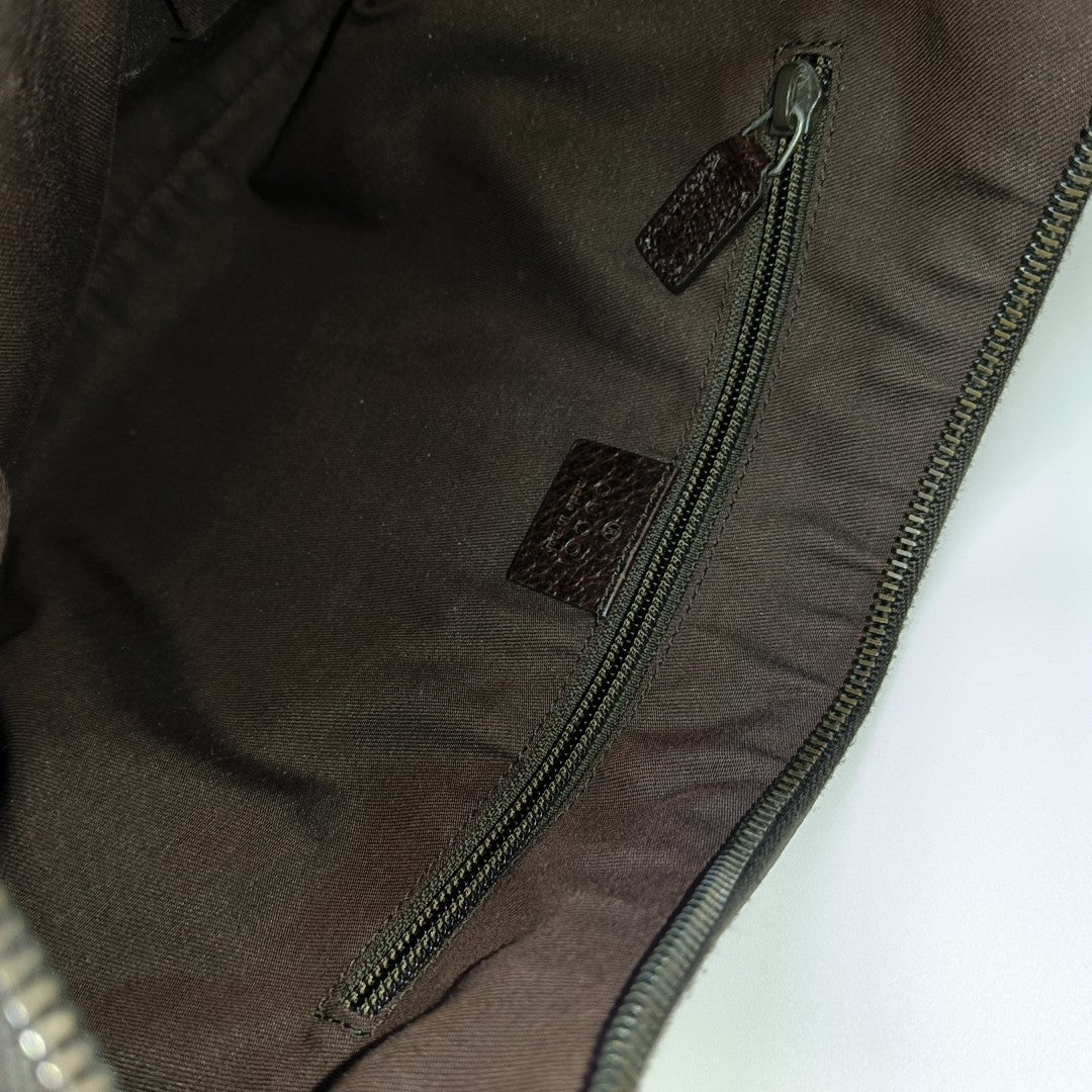 Monogram Canvas Shoulder Bag Brown
