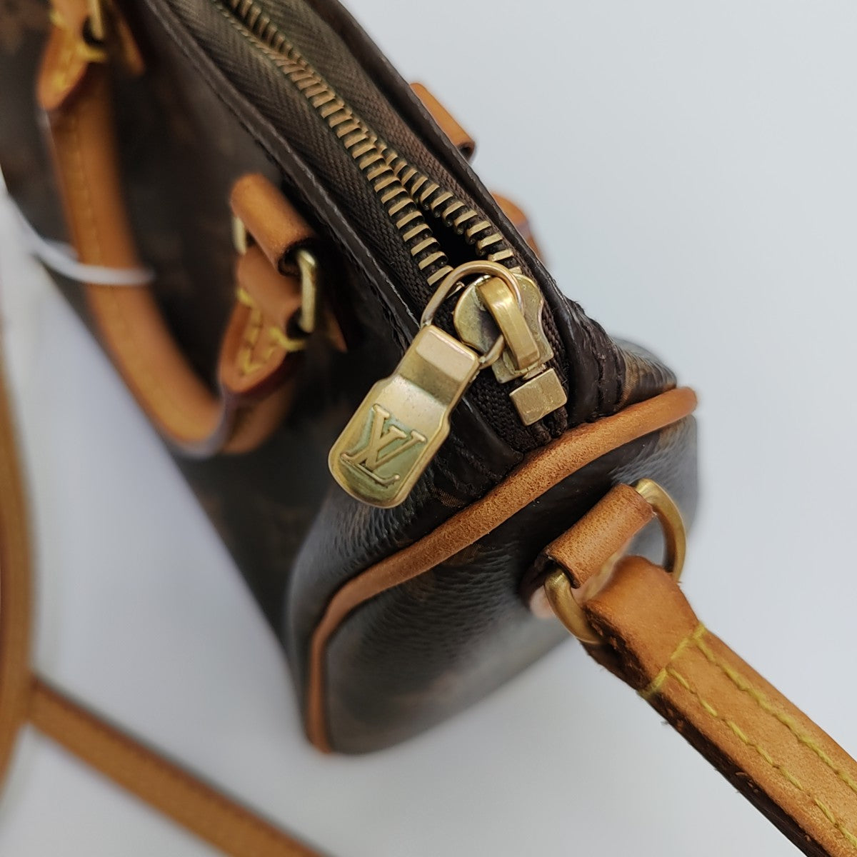 SPEEDY Nano Monogram Coated Canvas Brown