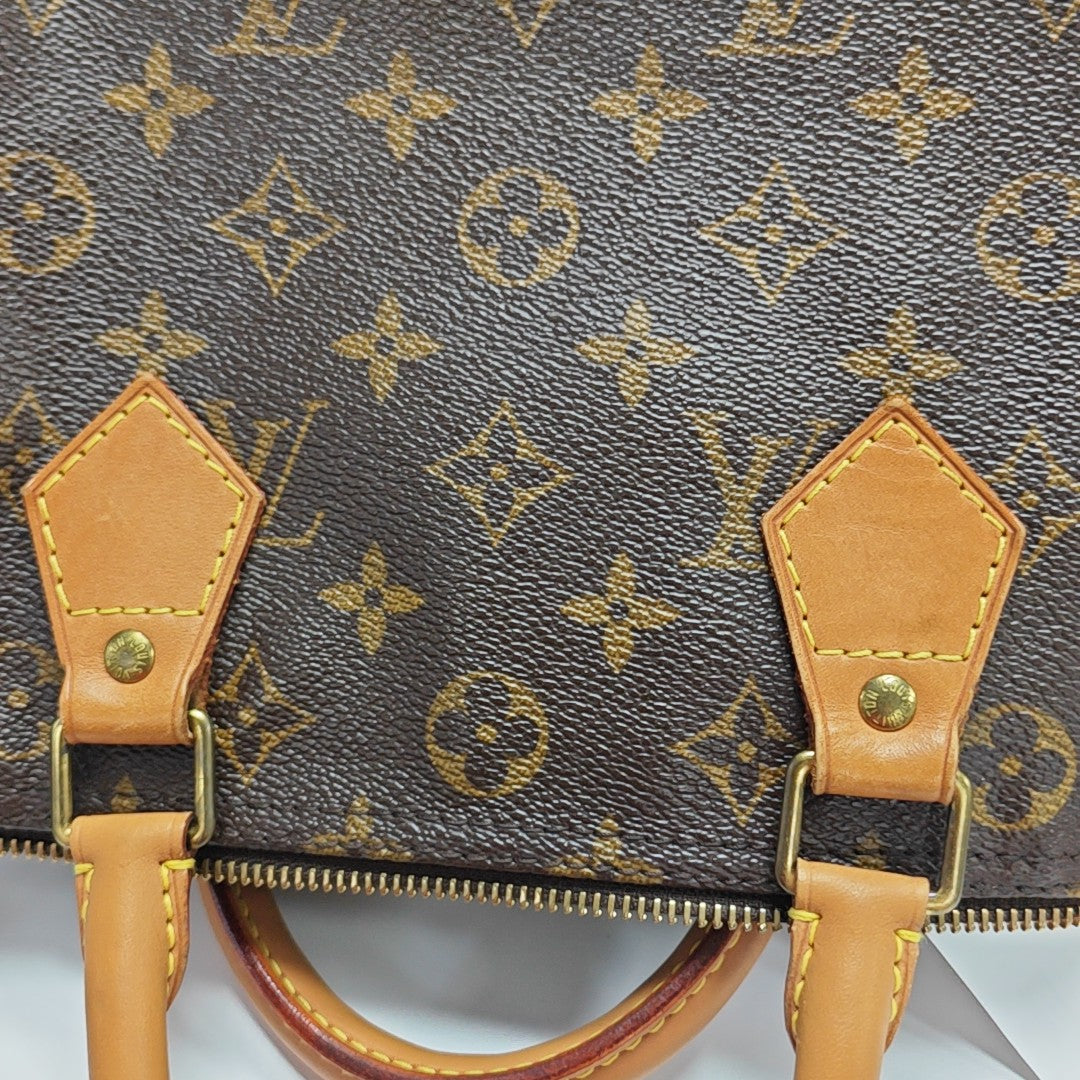 SPEEDY 30 Monogram Coated Canvas Brown