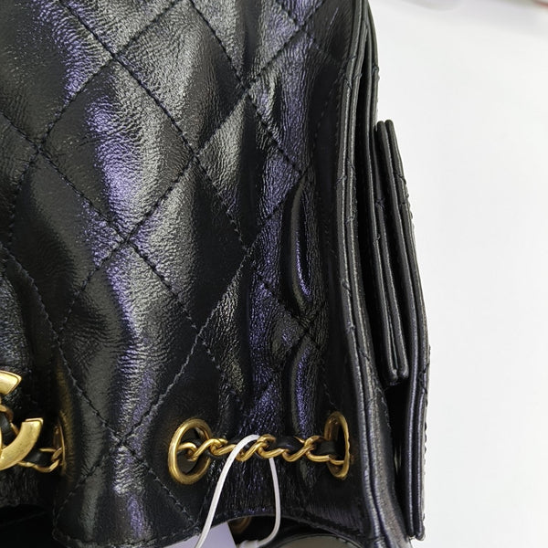 CHANEL 25 Small Quilted Calfskin Black