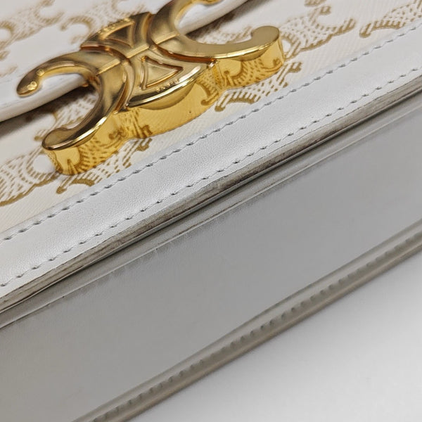 TRIOMPHE Small Coated Canvas White