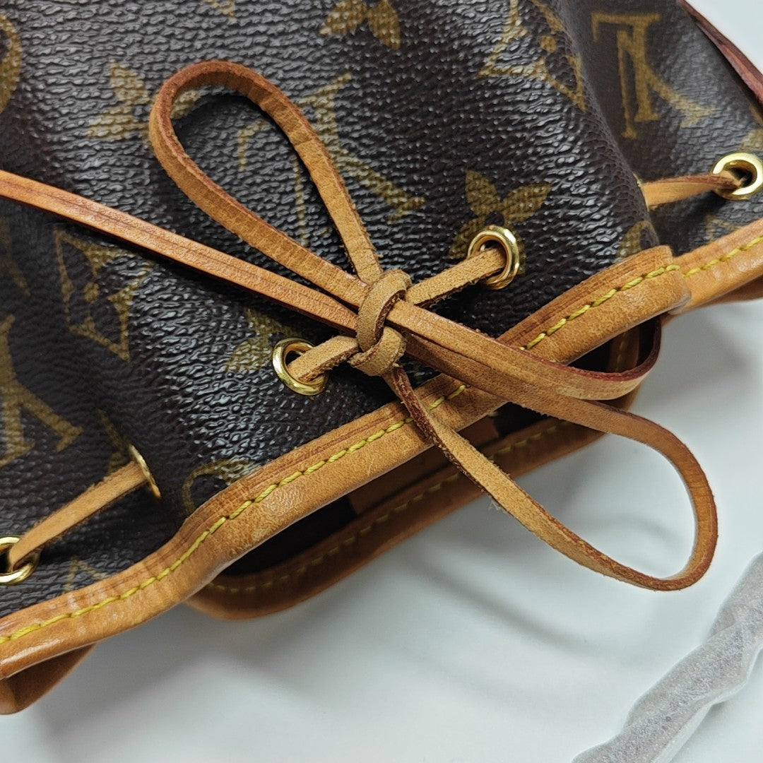 NÉONOÉ Nano Monogram Coated Canvas Brown