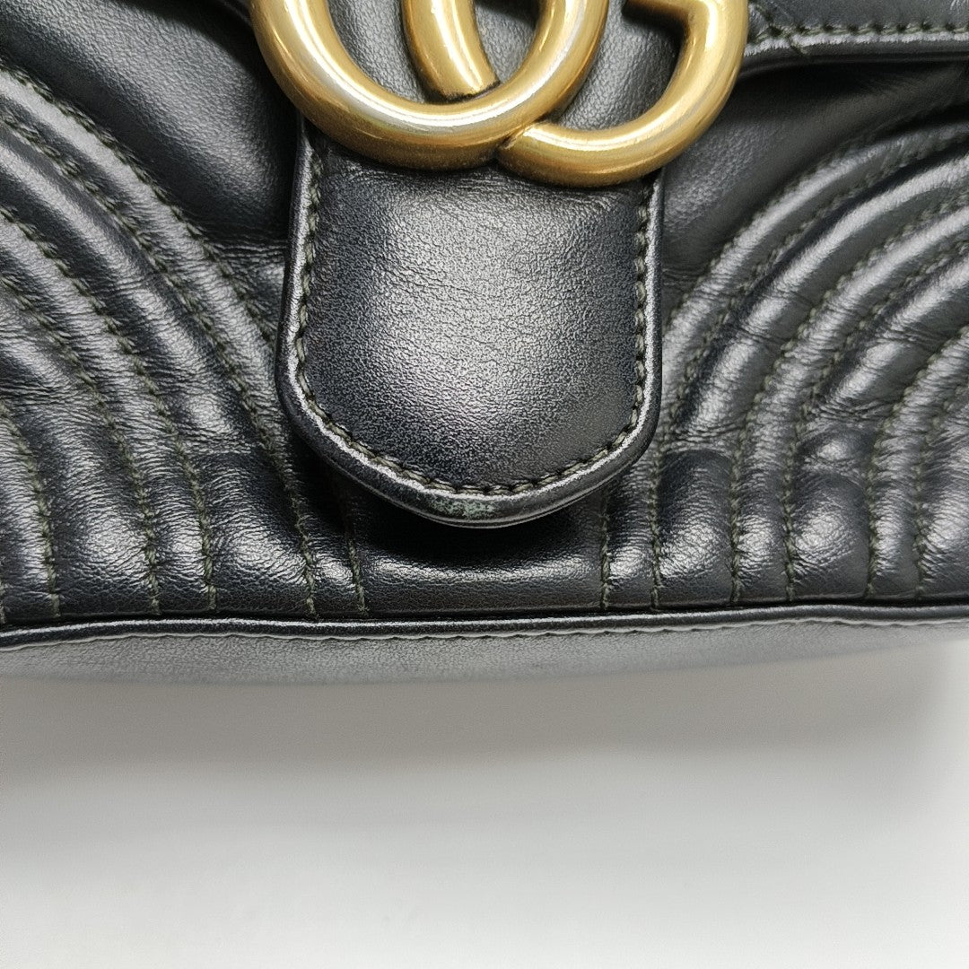GG Marmont Mini Quilted Calfskin Black