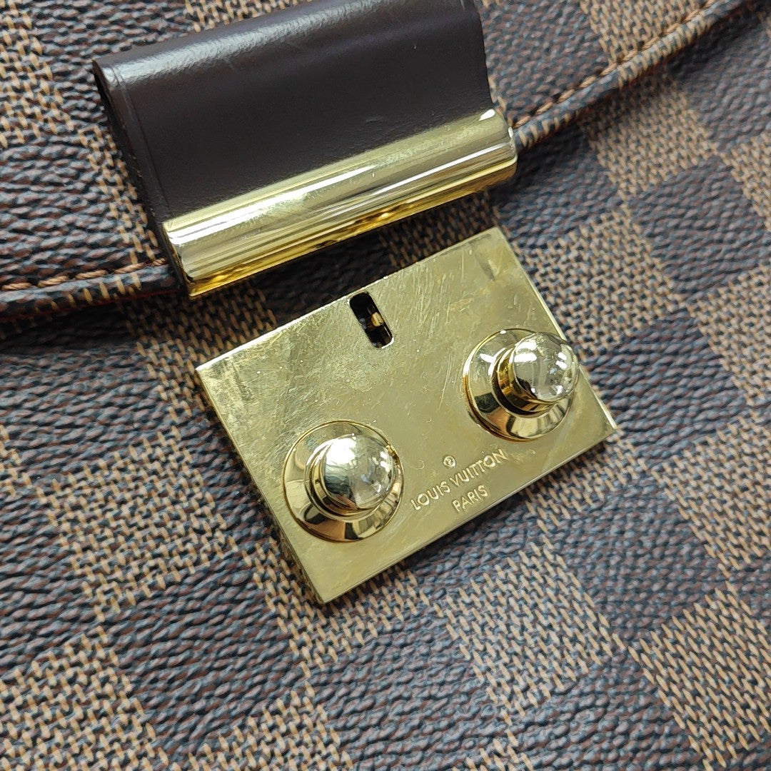 CROISETTE Damier Ebene Coated Canvas Brown