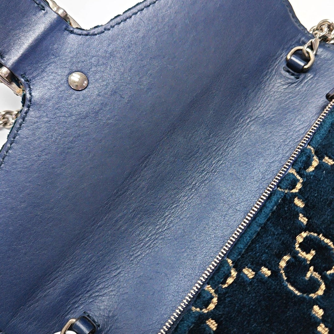 Authenticated pre-owned  Dionysus Mini Monogram Velvet Blue - Shoulder Bag at Looply