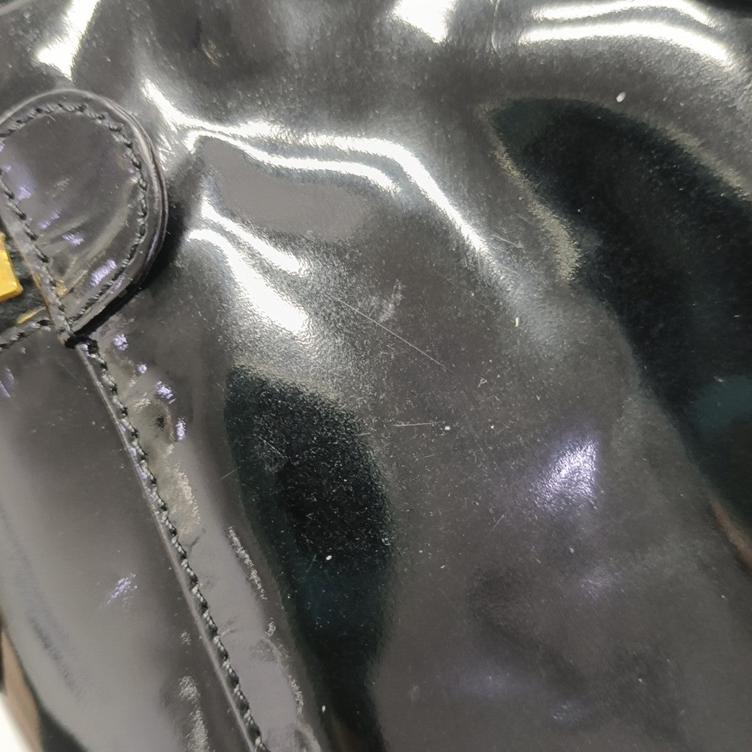 VINTAGE COSMETIC BAGS Patent Leather Black