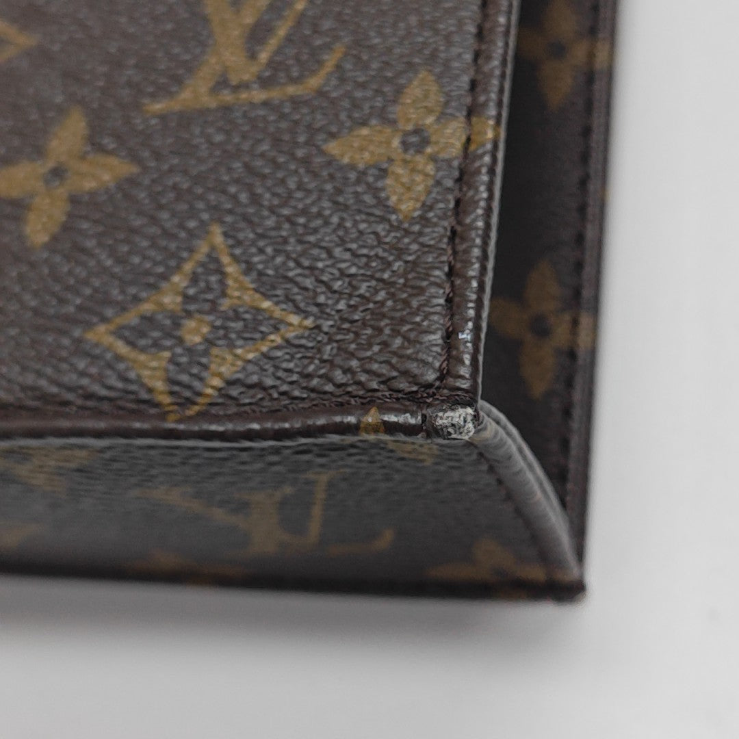 SAC PLAT Mini Monogram Coated Canvas Brown
