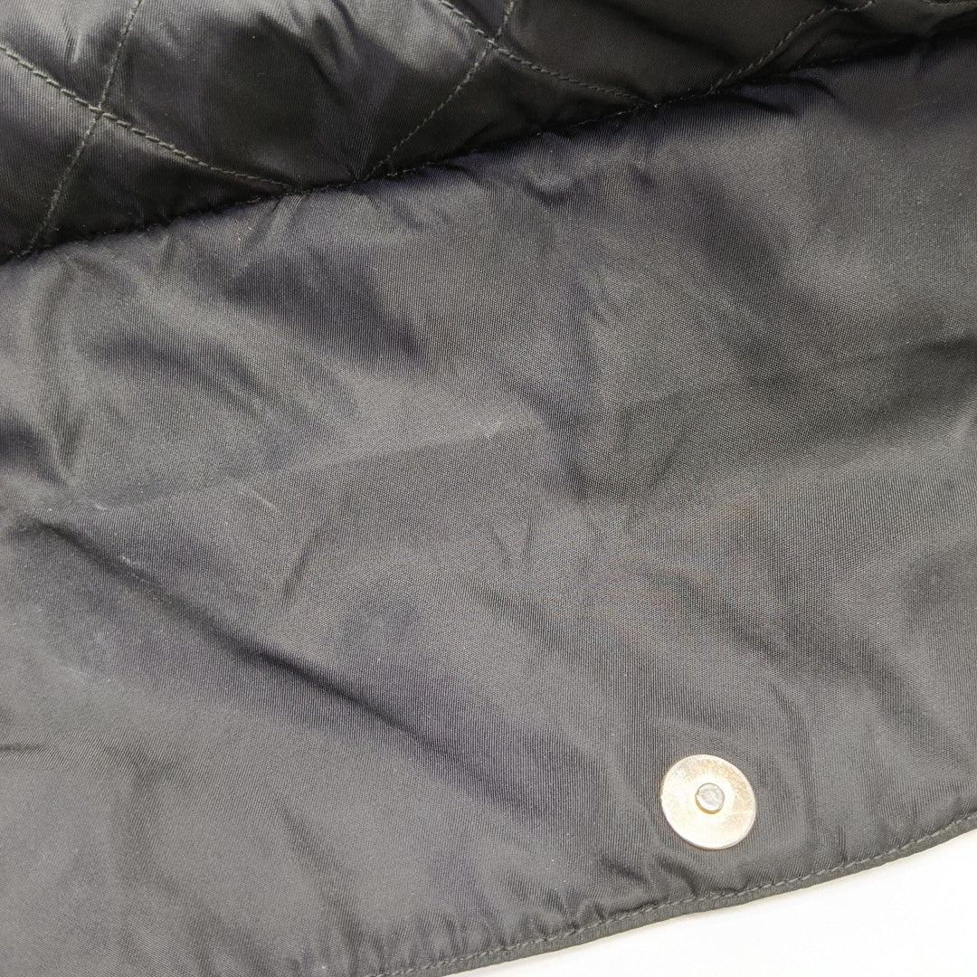 Quilted Nylon Shoulder Bag Black