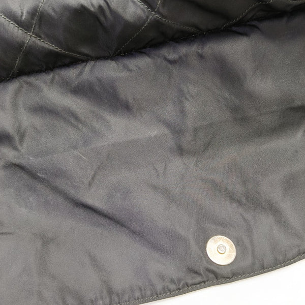 Quilted Nylon Shoulder Bag Black