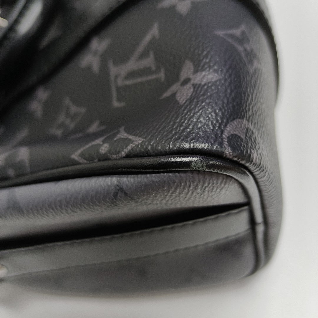 KEEPALL 25 Monogram Coated Canvas Black