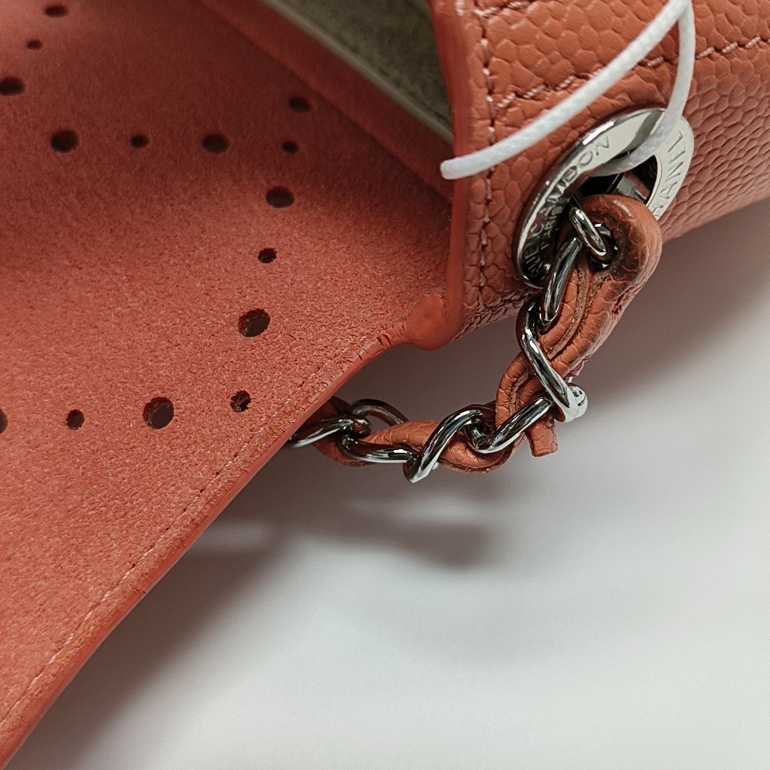 SADDLE Quilted Grained Calfskin Orange