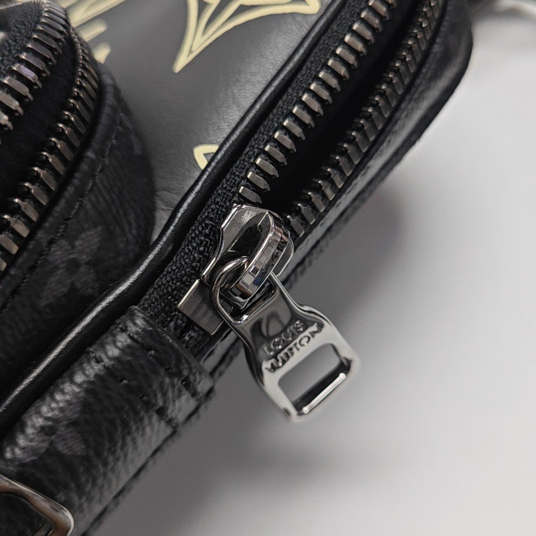 AMAZON Monogram Coated Canvas Black