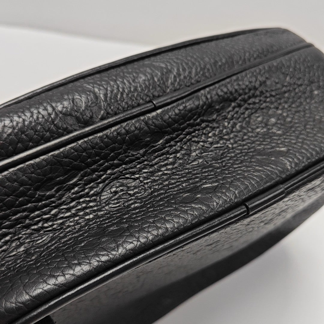 S LOCK Monogram Calfskin Black