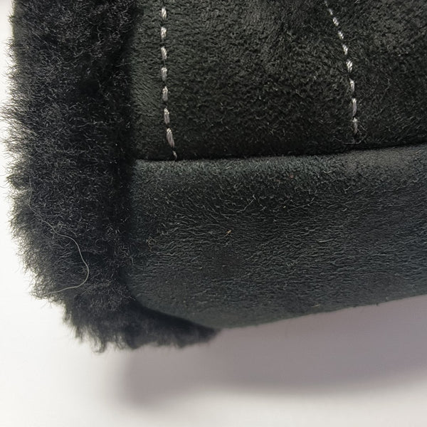 Quilted Fabric Top Handle Bag Black