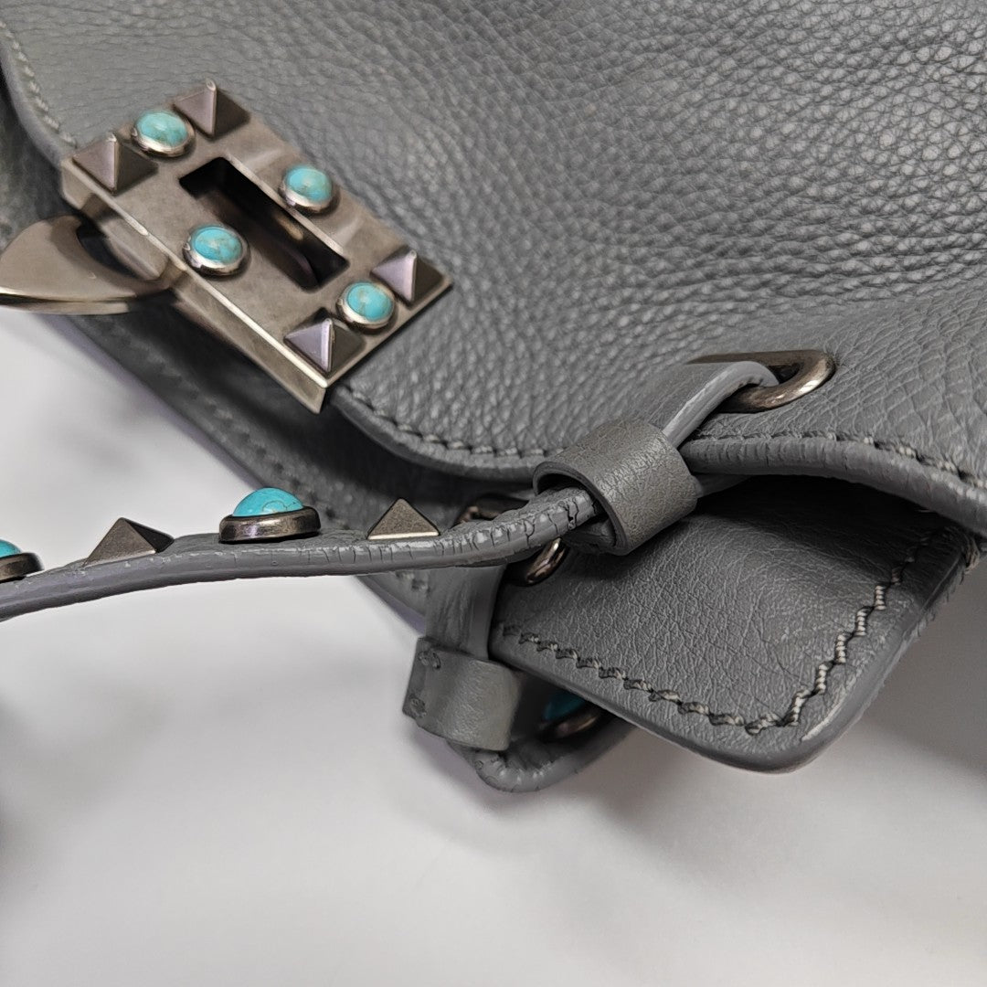 Rockstud Calfskin Blue