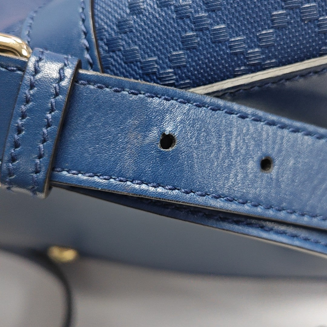 Leather Shoulder Bag Blue