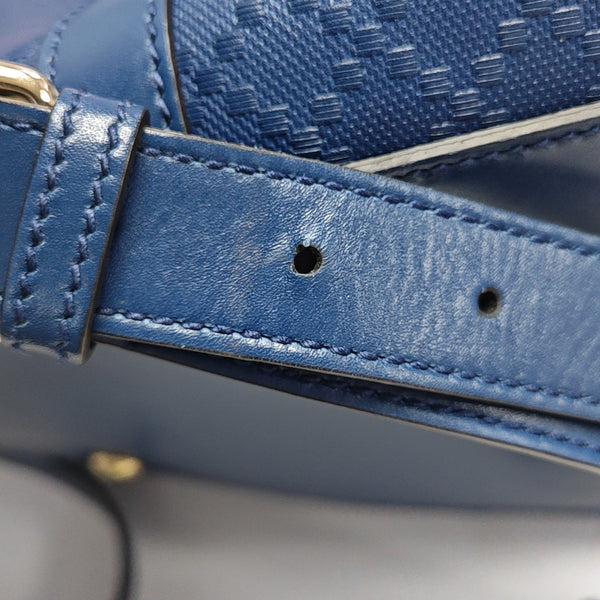 Leather Shoulder Bag Blue