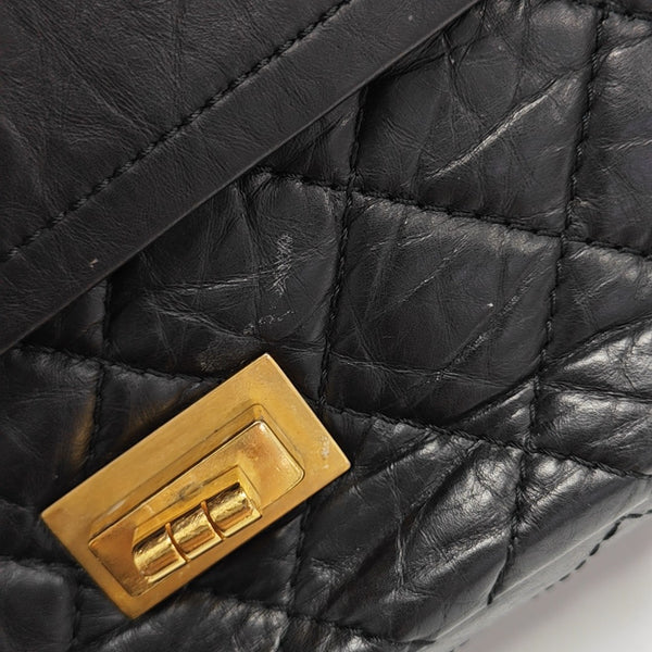 2.55 Maxi Quilted Calfskin Black