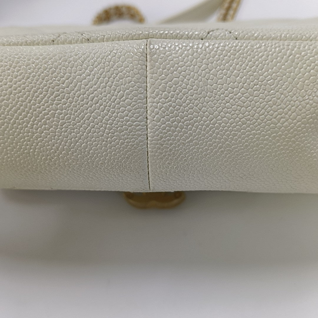 WOC Quilted Grained Calfskin White