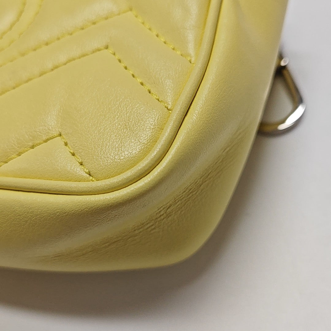 GG Marmont Mini Chevron Lambskin Green
