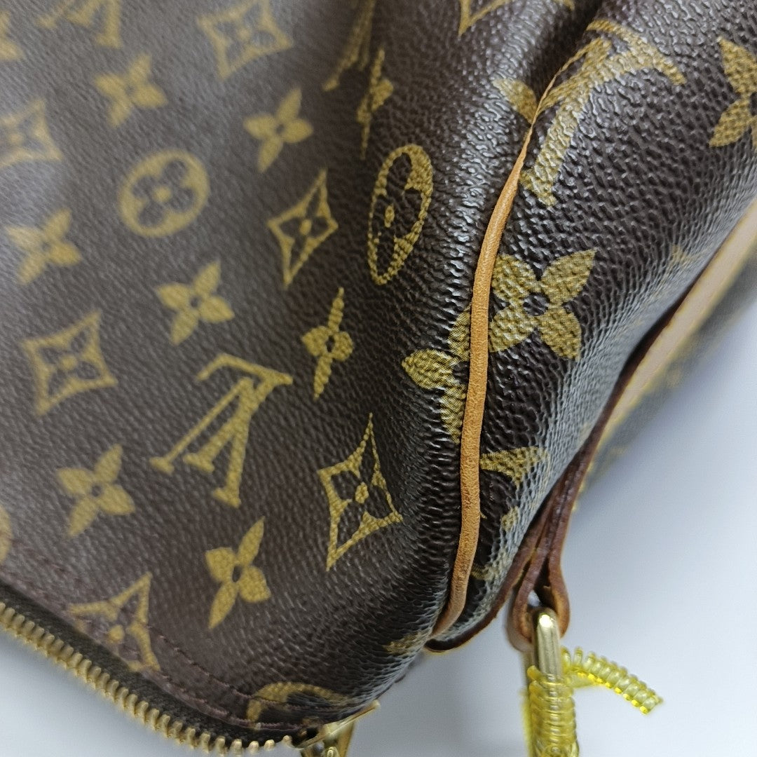 KEEPALL 50 Monogram Coated Canvas Brown
