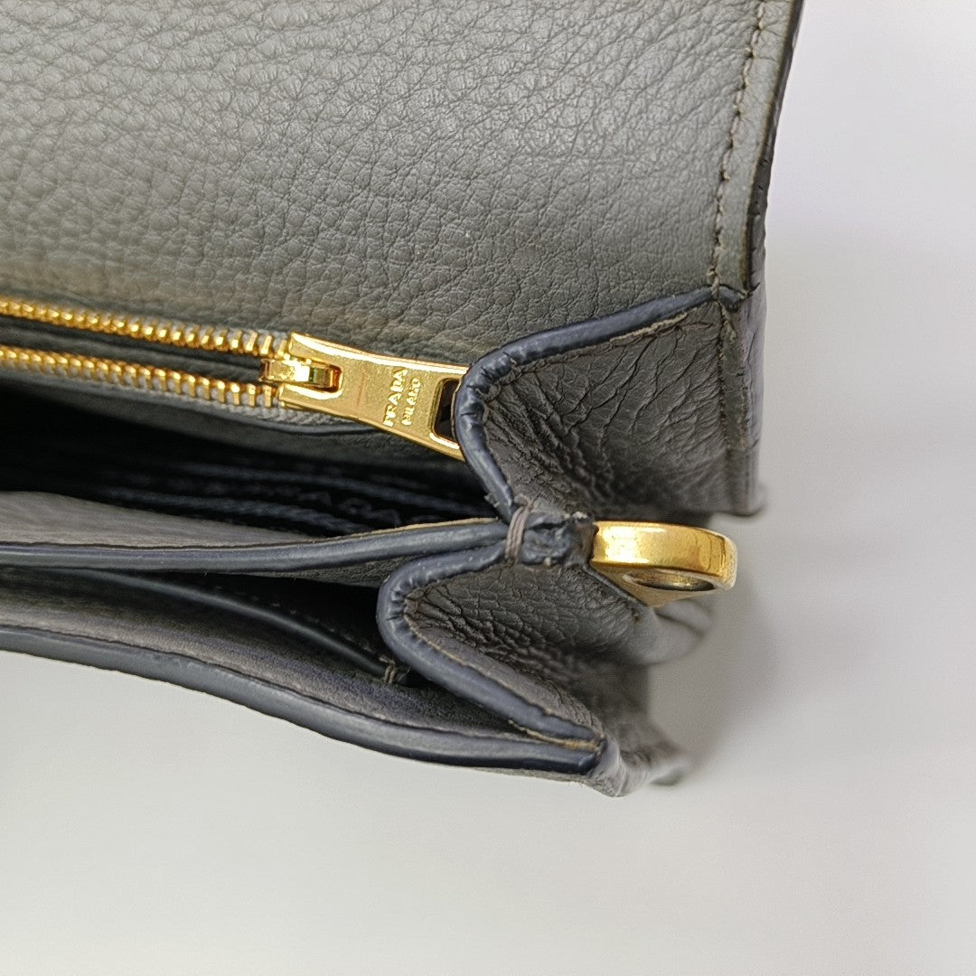 Calfskin Shoulder Bag Gray