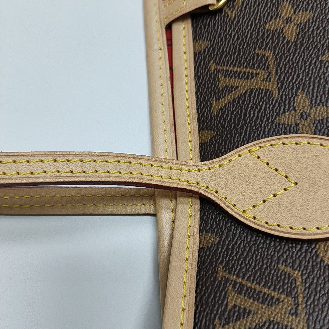 NEVERFULL MM Monogram Coated Canvas Brown