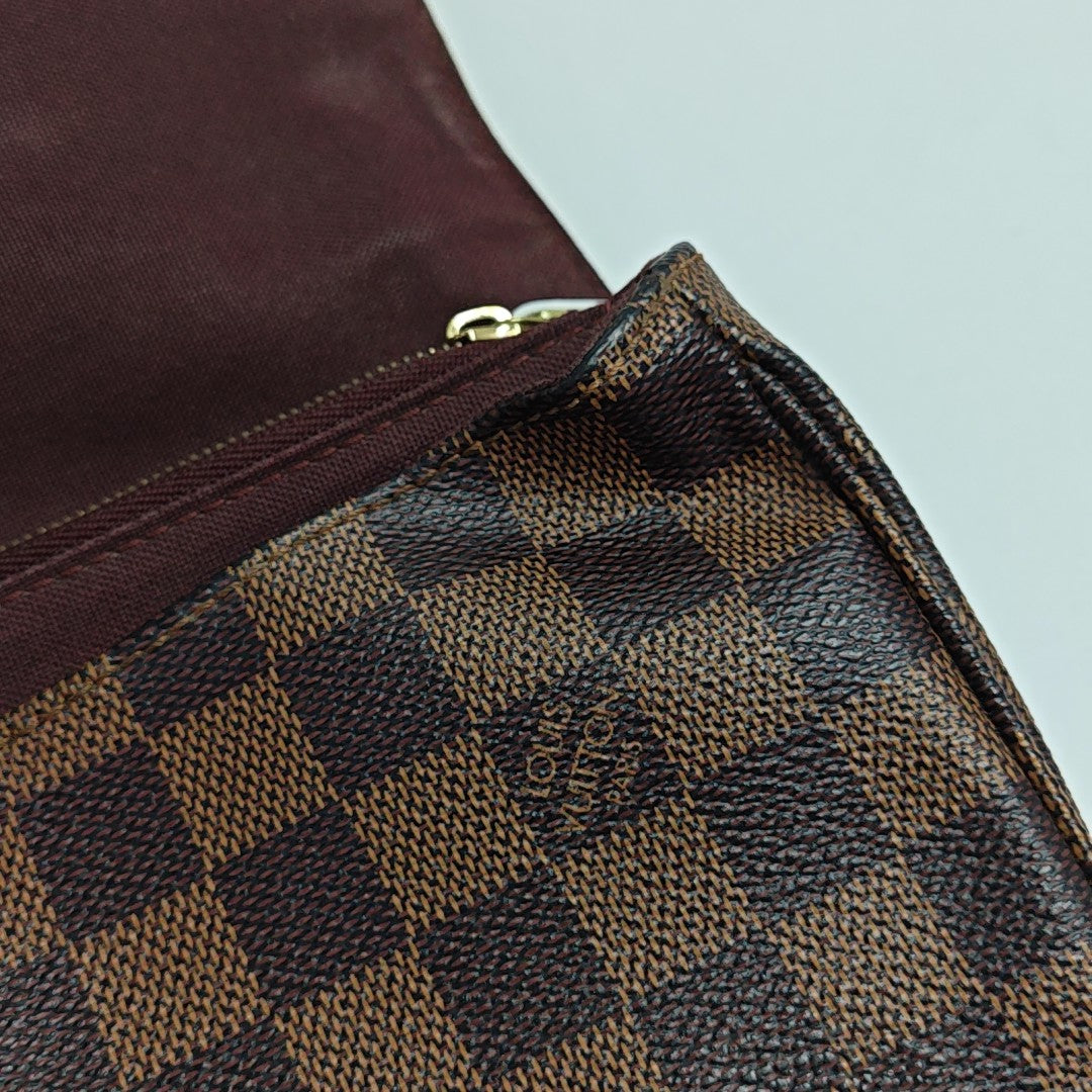HOXTON Damier Ebene Coated Canvas Brown