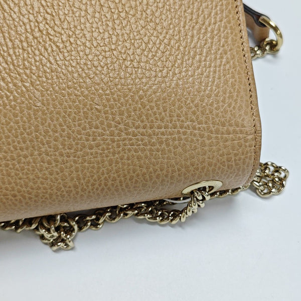 Interlocking G Small Calfskin Beige
