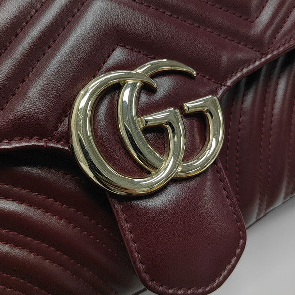 GG Marmont Medium Quilted Lambskin Red