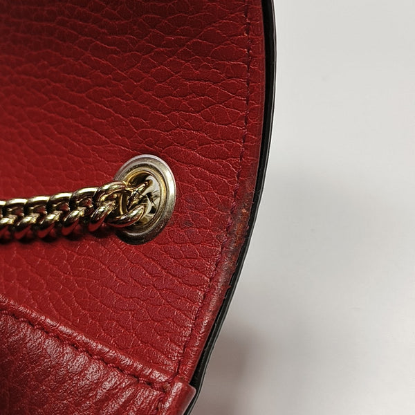 Interlocking G Small Calfskin Red