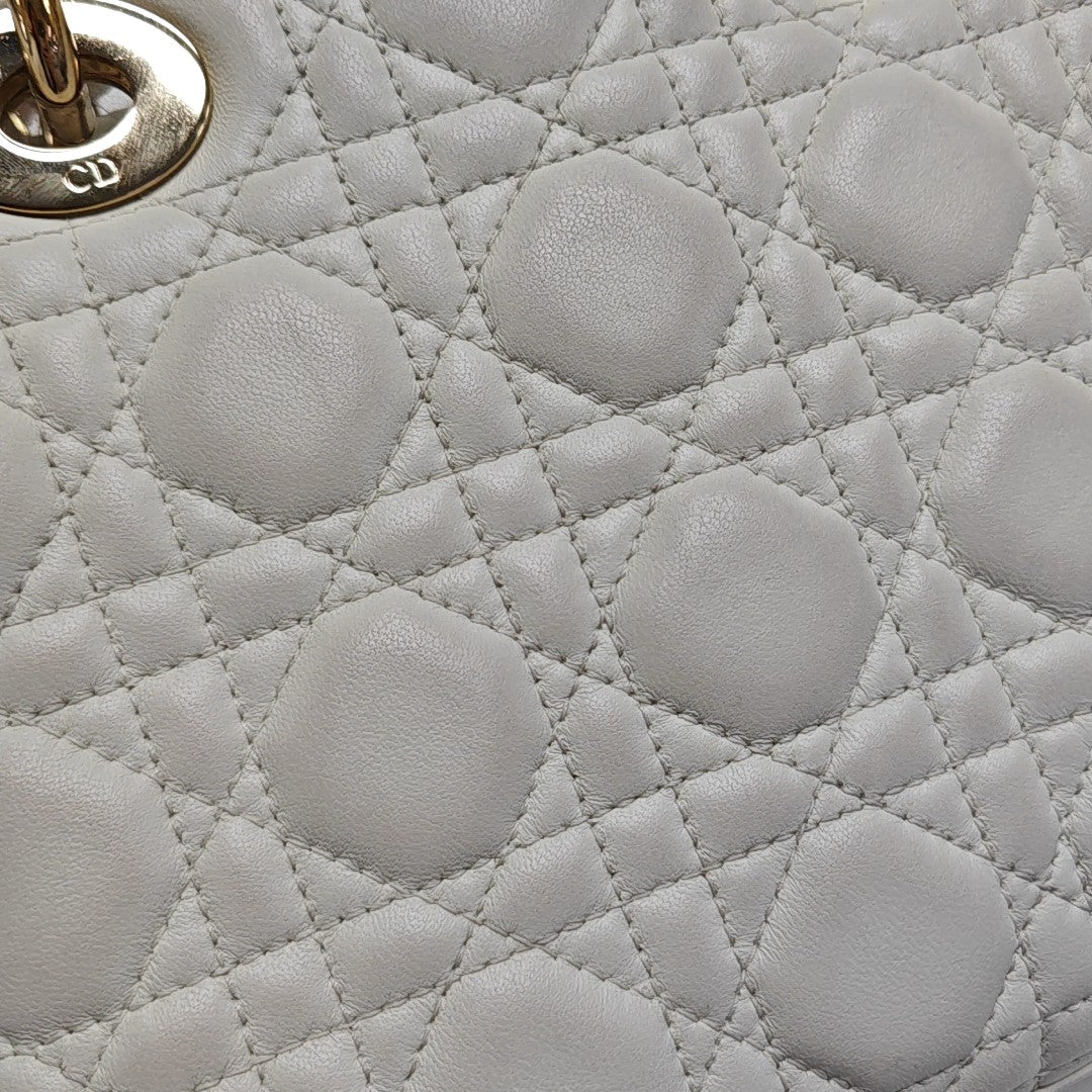 Lady Dior Small Cannage Lambskin White