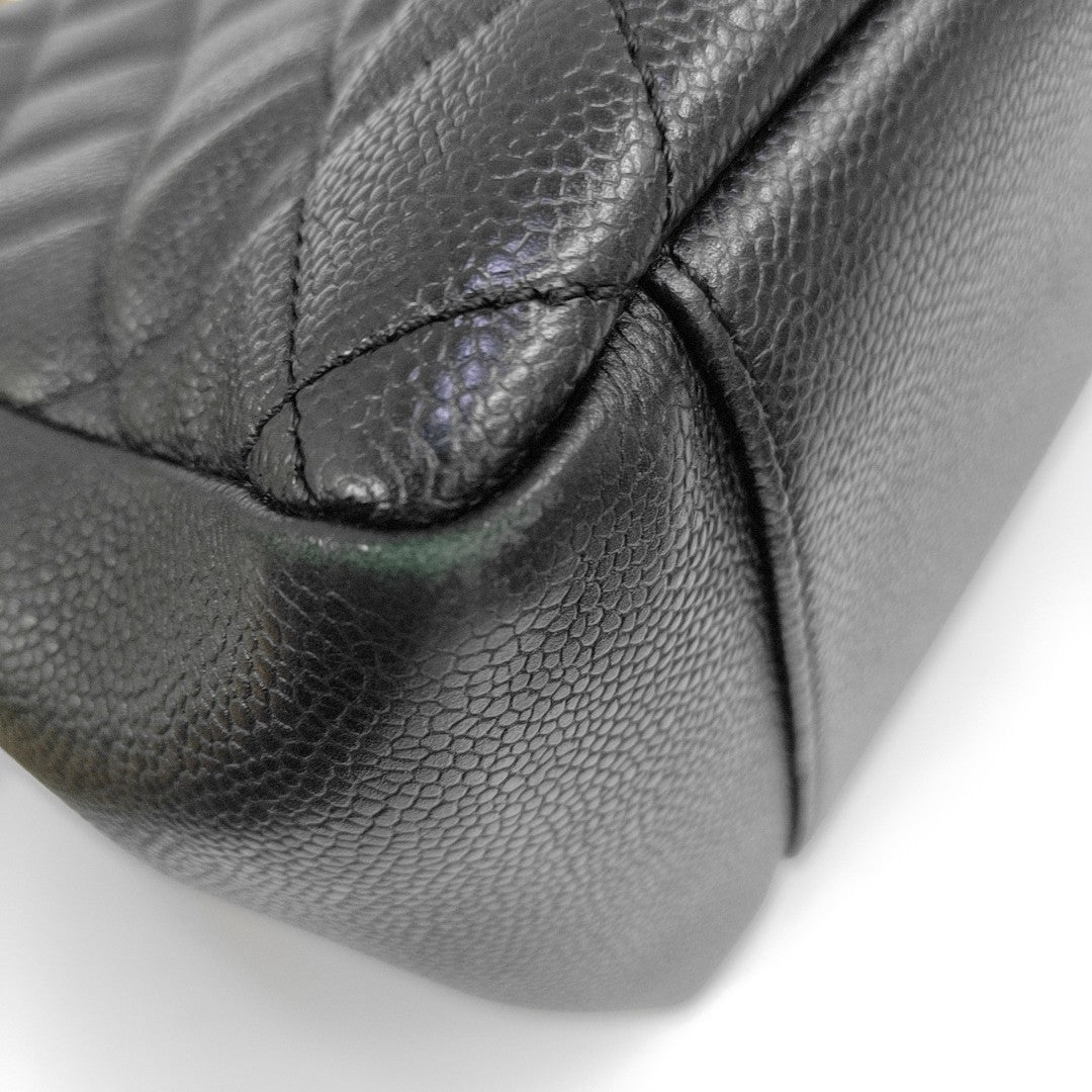 CHANEL GST Large Quilted Grained Calfskin Black