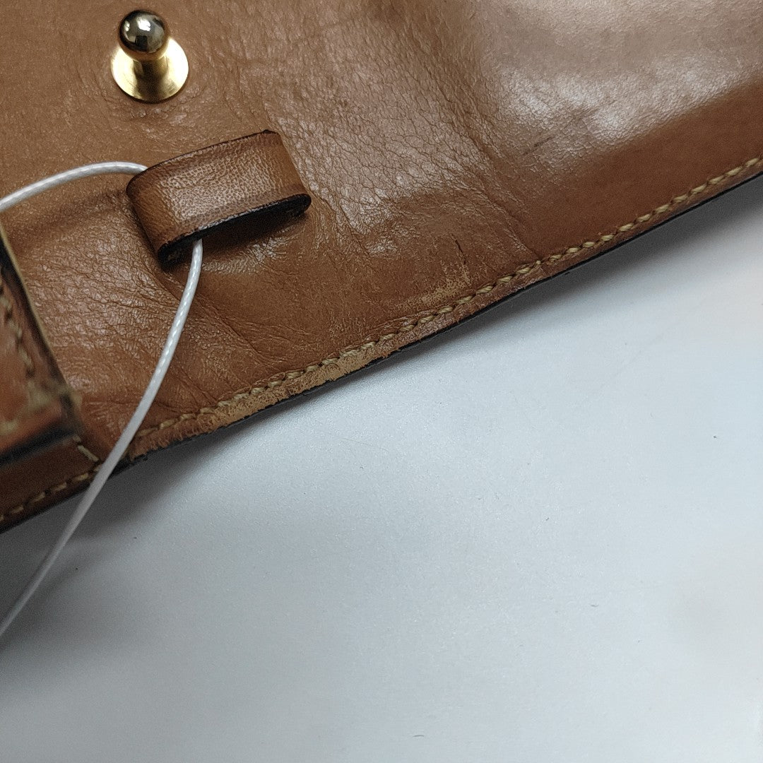 Coated Canvas Shoulder Bag Brown