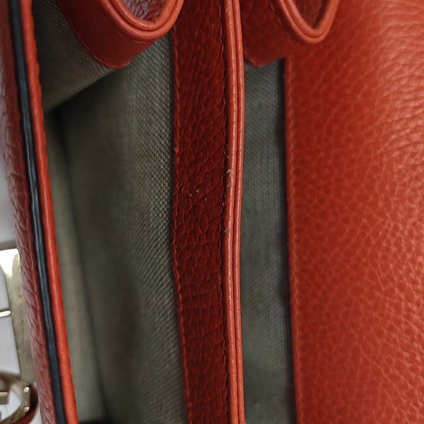Interlocking G Small Calfskin Orange