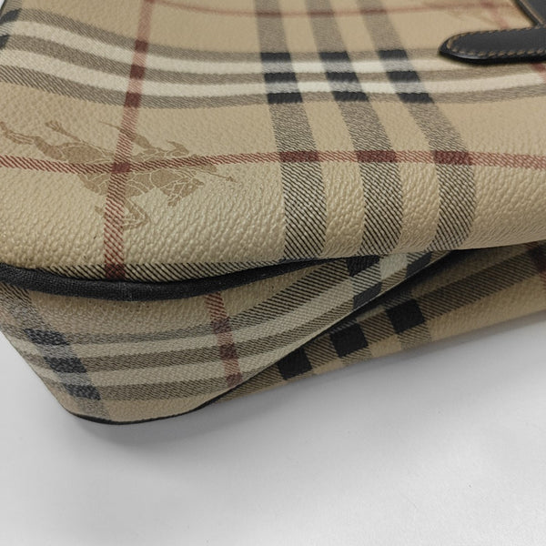 Coated Canvas Top Handle Bag Brown