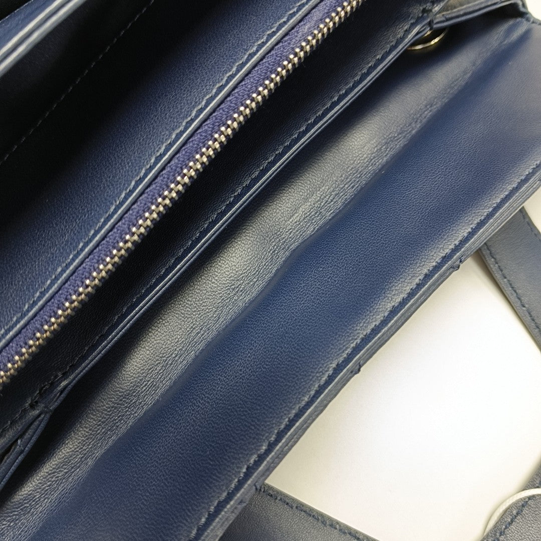 Quilted Lambskin Shoulder Bag Blue