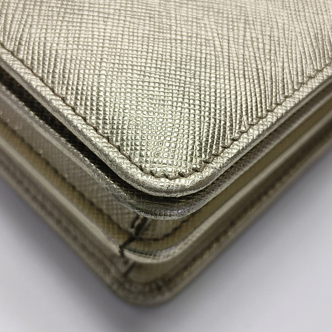 Saffiano Calfskin Shoulder Bag Gold