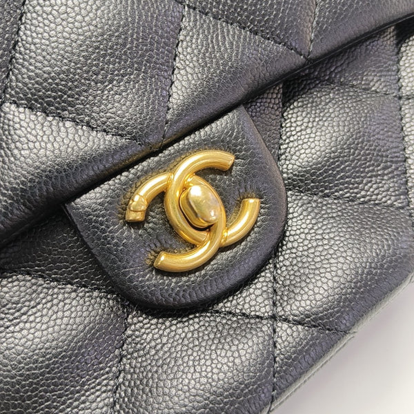 23P Large Quilted Grained Calfskin Black