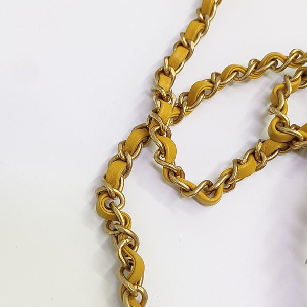 CHAIN INFINITY TOP HANDLE Quilted Lambskin Yellow