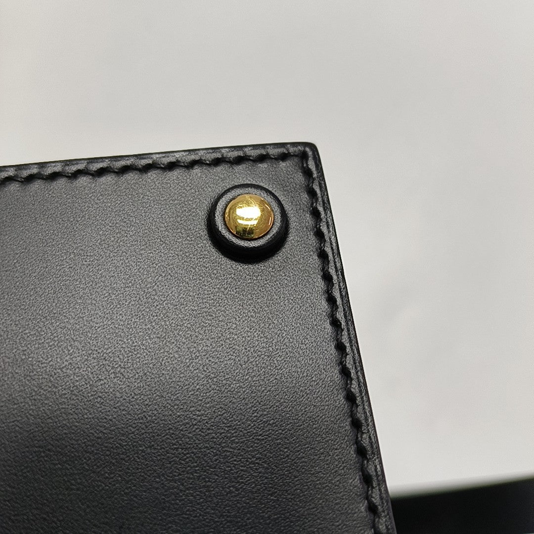 Calfskin Top Handle Bag Black