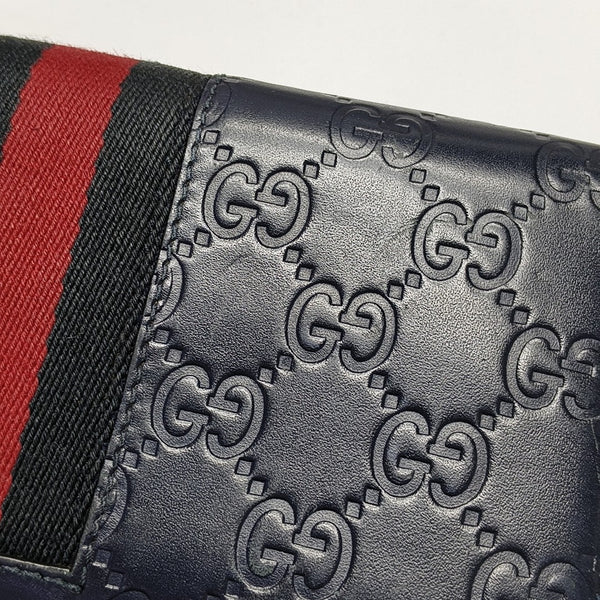 Signature Monogram Calfskin Blue Wallet